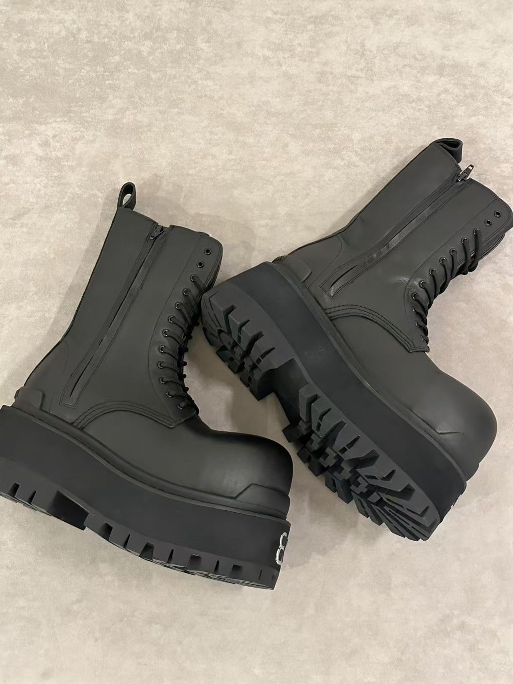 Balenciaga Men's And Women's Fall/winter Fashion Casual Round Toe Sleeveless Zipper Lace Up Thick Sole Martin Boots Short Boots Shoes #79318