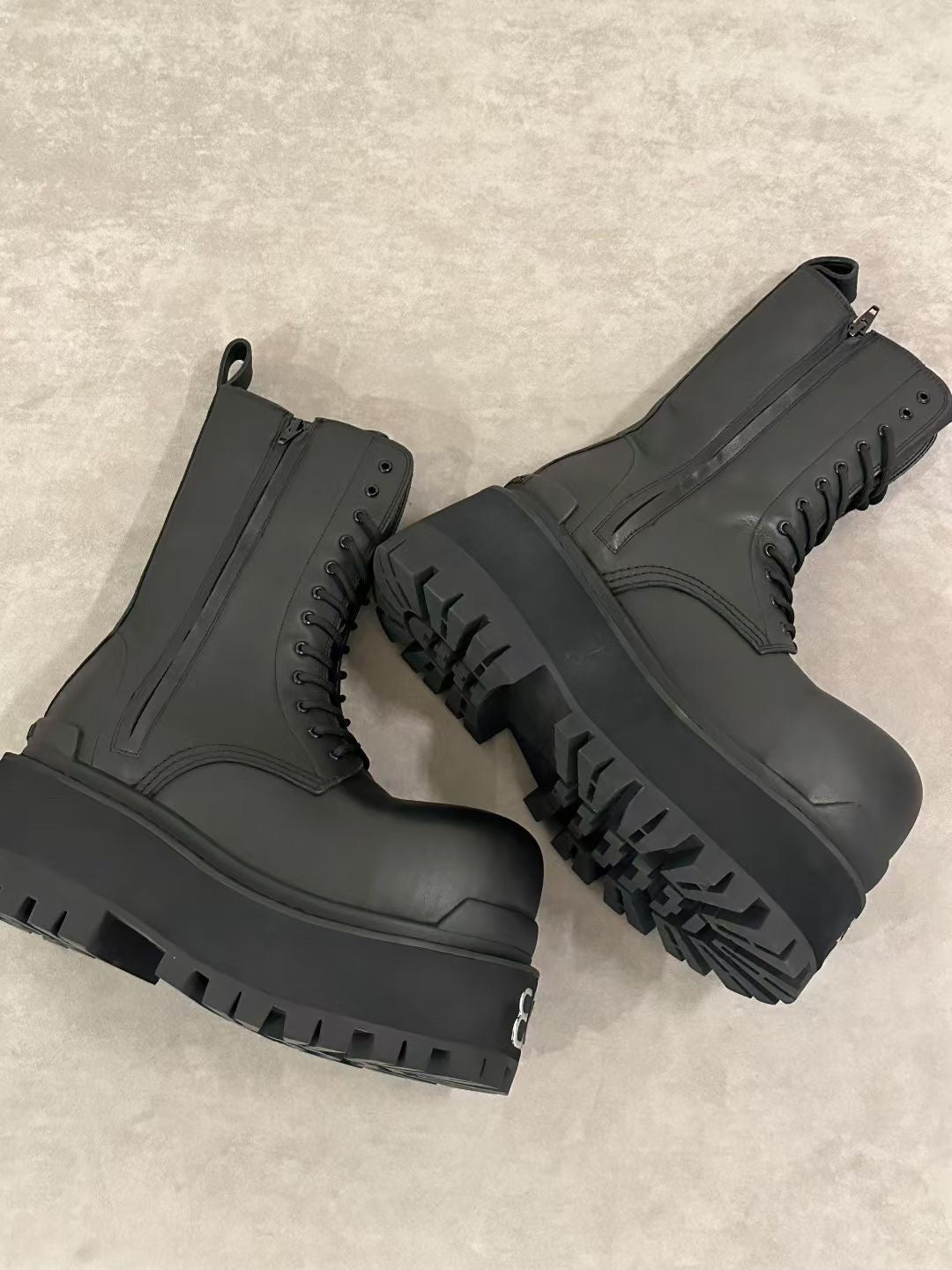 Balenciaga Men's And Women's Fall/winter Fashion Casual Round Toe Sleeveless Zipper Lace Up Thick Sole Martin Boots Short Boots Shoes #79318