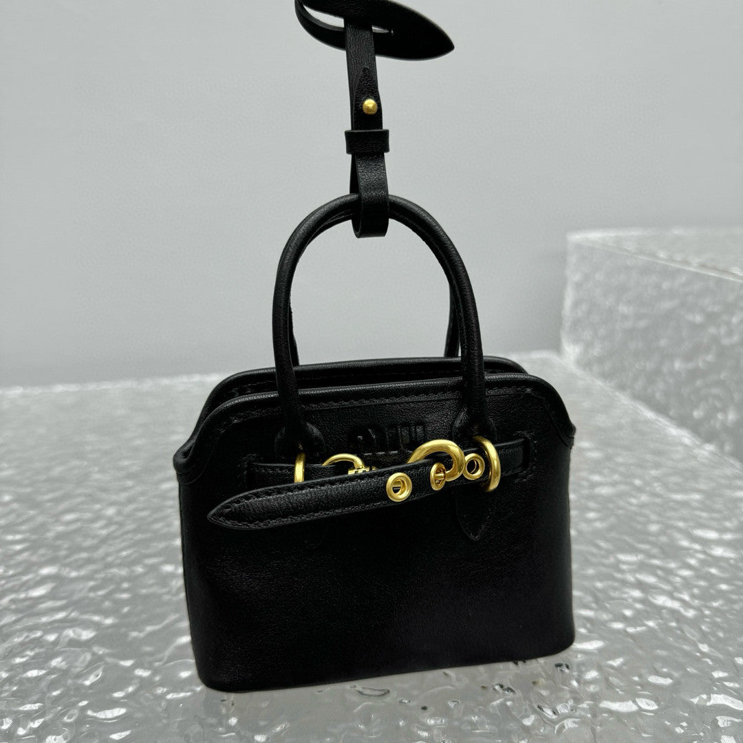MiuMiu Women's Mini Aventure Leather Bag Jewelry Embossed Logo Zipper Closure Casual Tote Bag Bags #71932