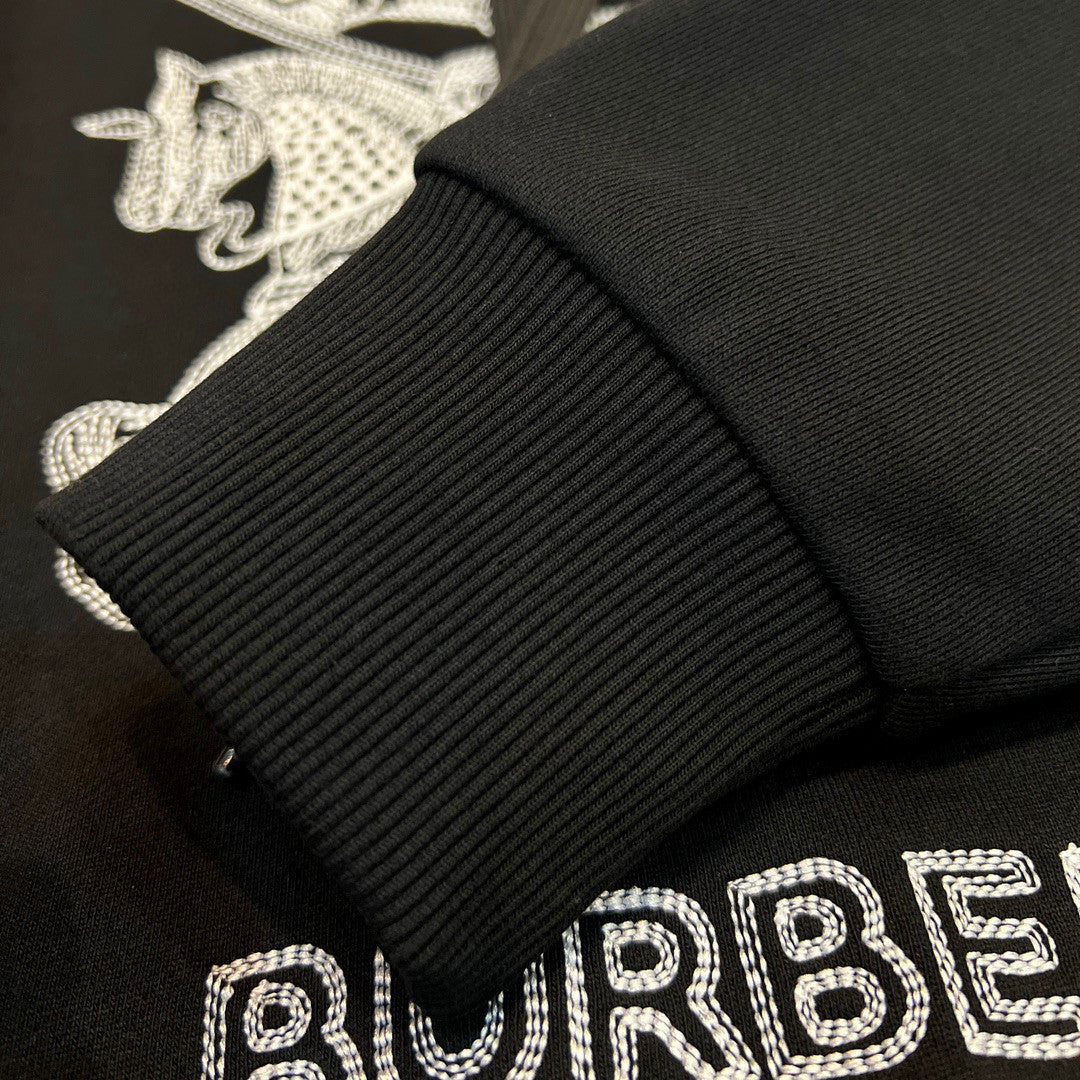 Burberry Embroidered Knight Pattern Hooded Sweatshirt Pullover #96225