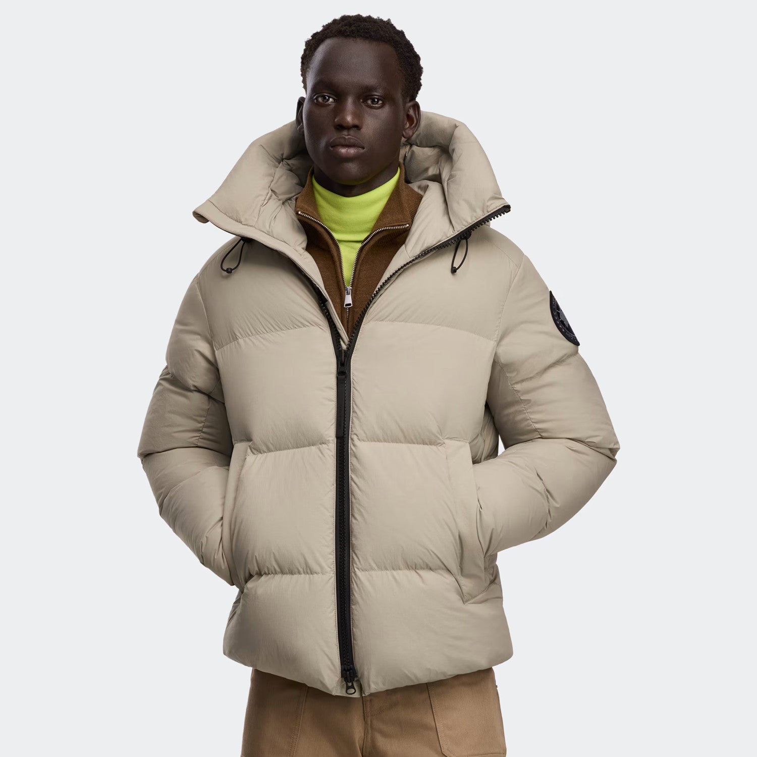 Canada Goose Crofton Men's And Women's Winter Fashion Casual Solid Color Hooded Zipper Windproof Nylon Hooded Down Jacket #79557