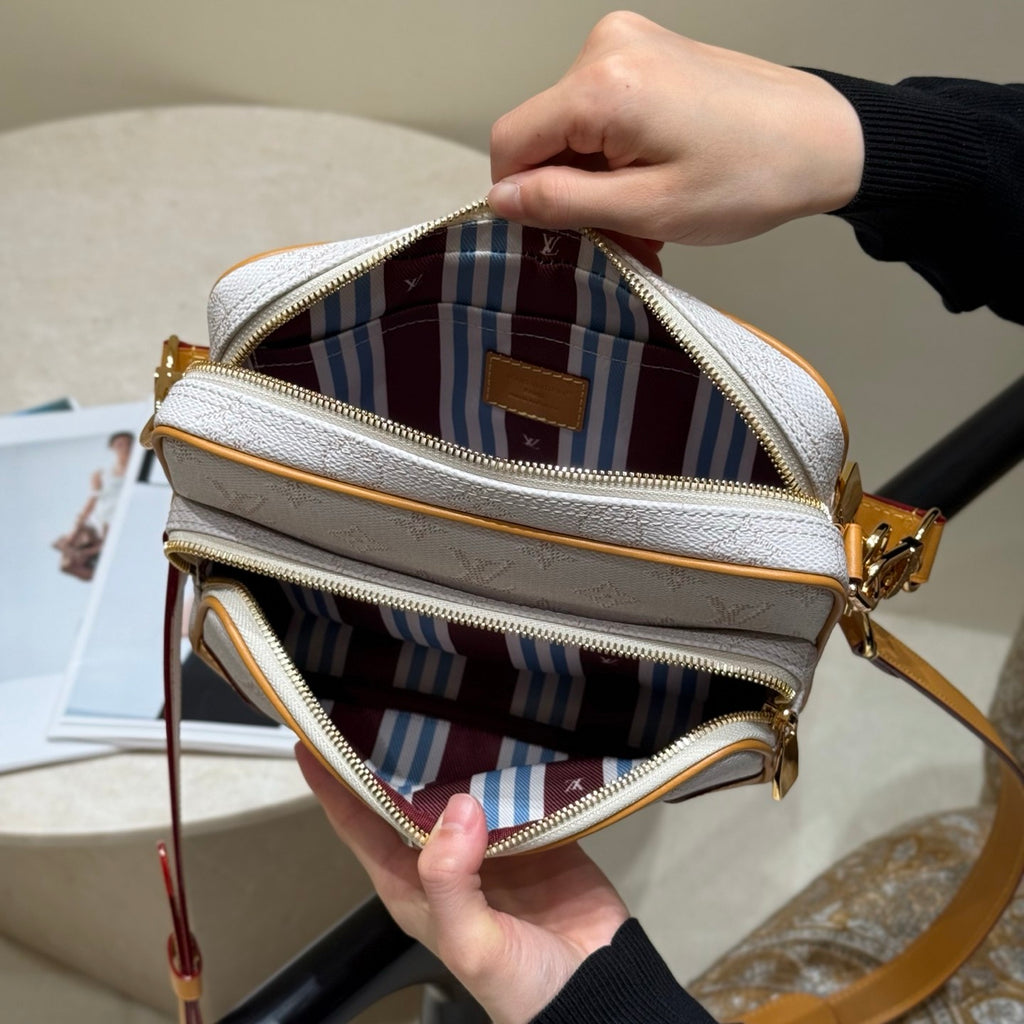 Louis Vuitton Nil Men's and Women's Logo Full Print Detachable Shoulder Strap Coated Canvas Single Shoulder Crossbody Tote Bag Bags #77151