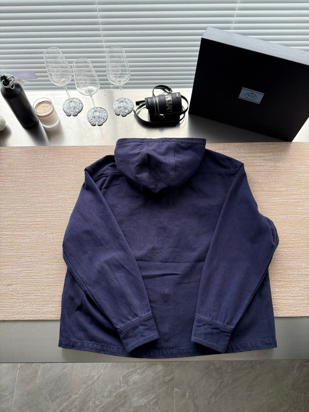 Prada Denim Hooded Jacket #333637