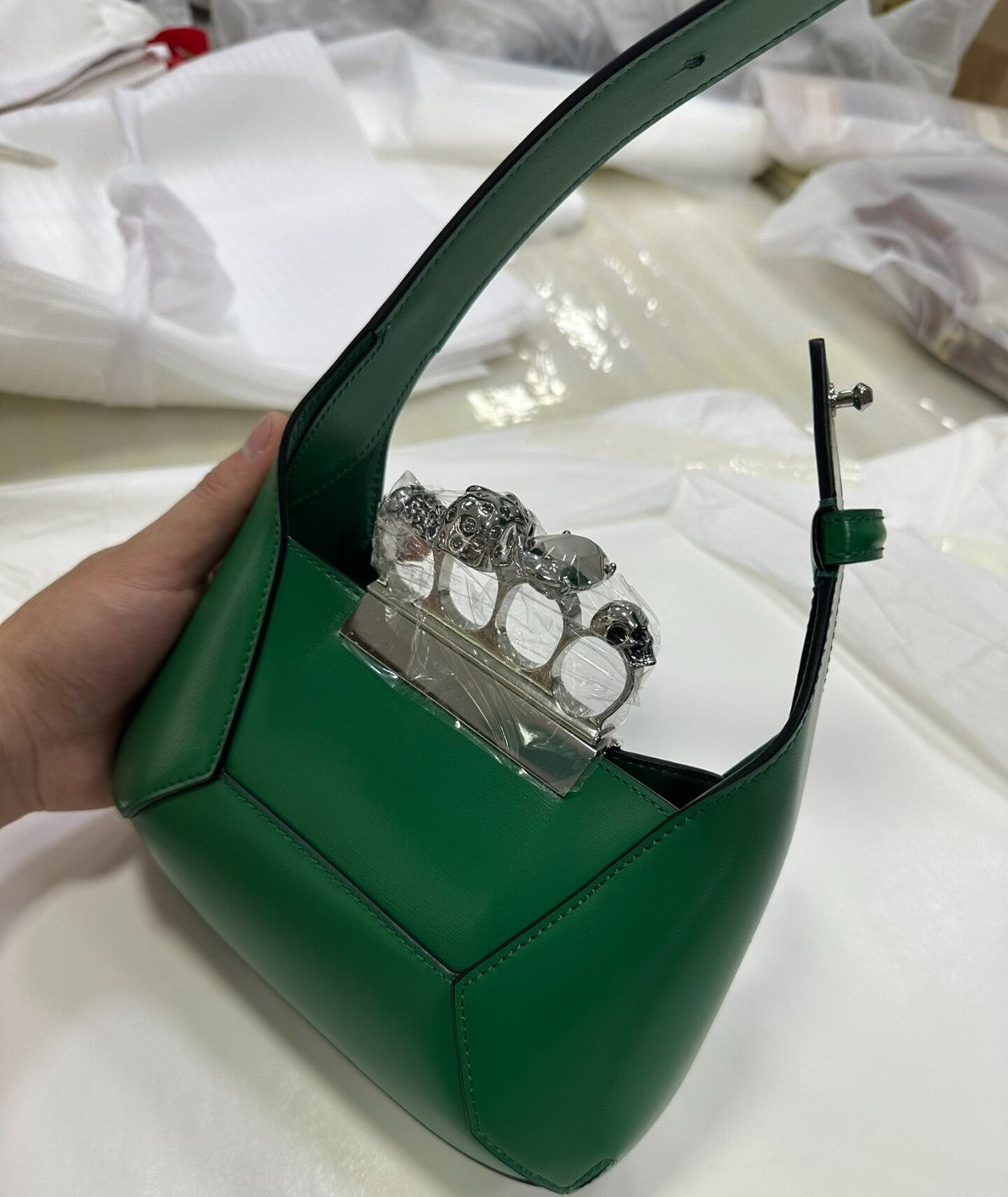 Alexander Wang New Arrival Skull Diamond-studded Women's Crossbody Bags Handheld Shoulder Bag High-street Luxury Clutch #82328A