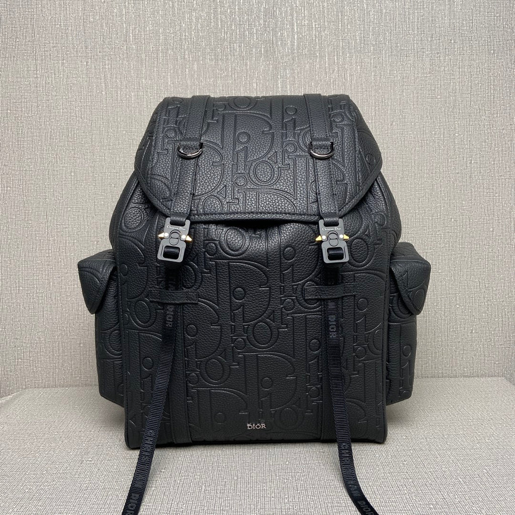 Dior 9257 Dior Hit the Road Backpack Gravity Print Effect Leather Black Tote Bag Fashion Casual Sympathy Backpack #195198