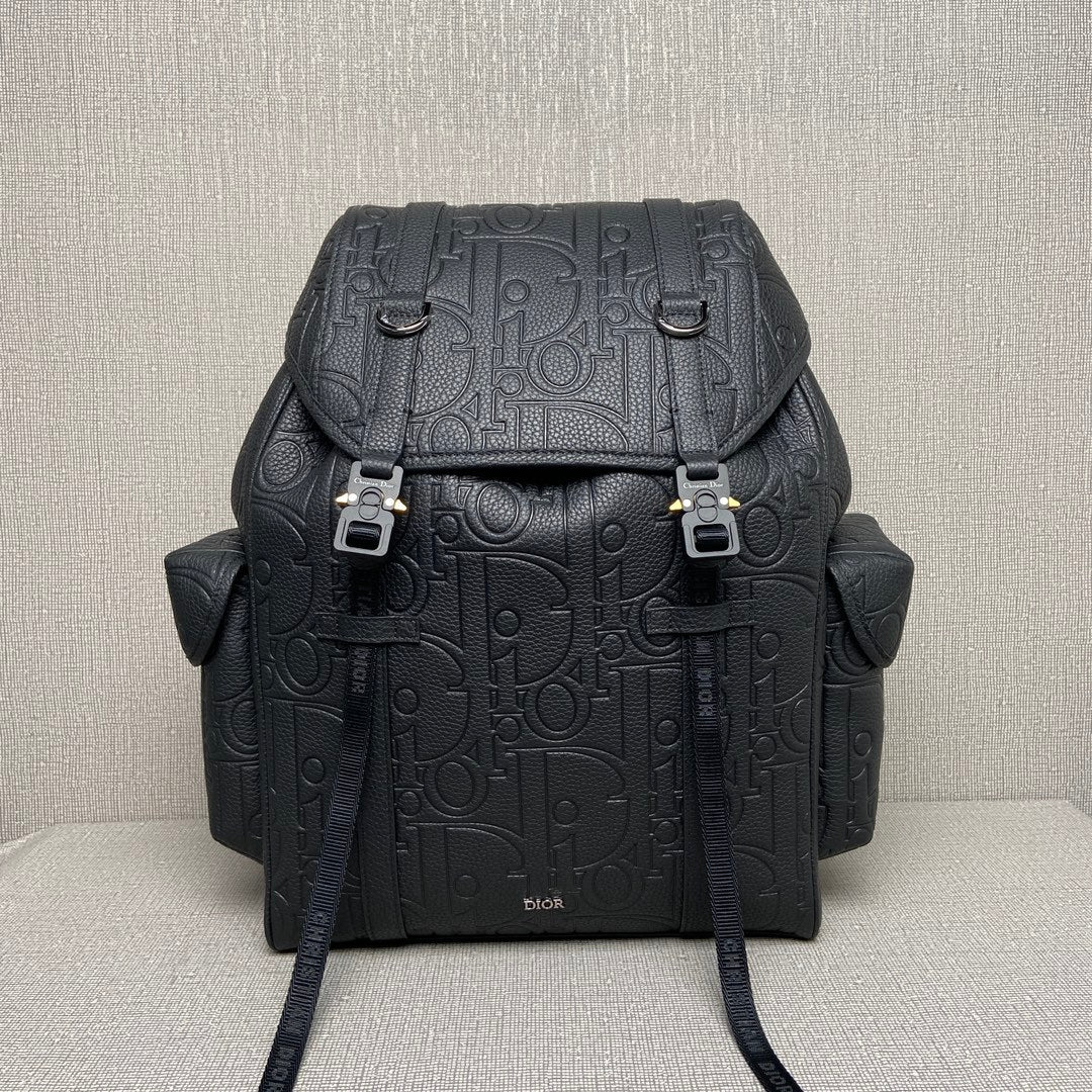 Dior 9257 Dior Hit the Road Backpack Gravity Print Effect Leather Black Tote Bag Fashion Casual Sympathy Backpack #195198