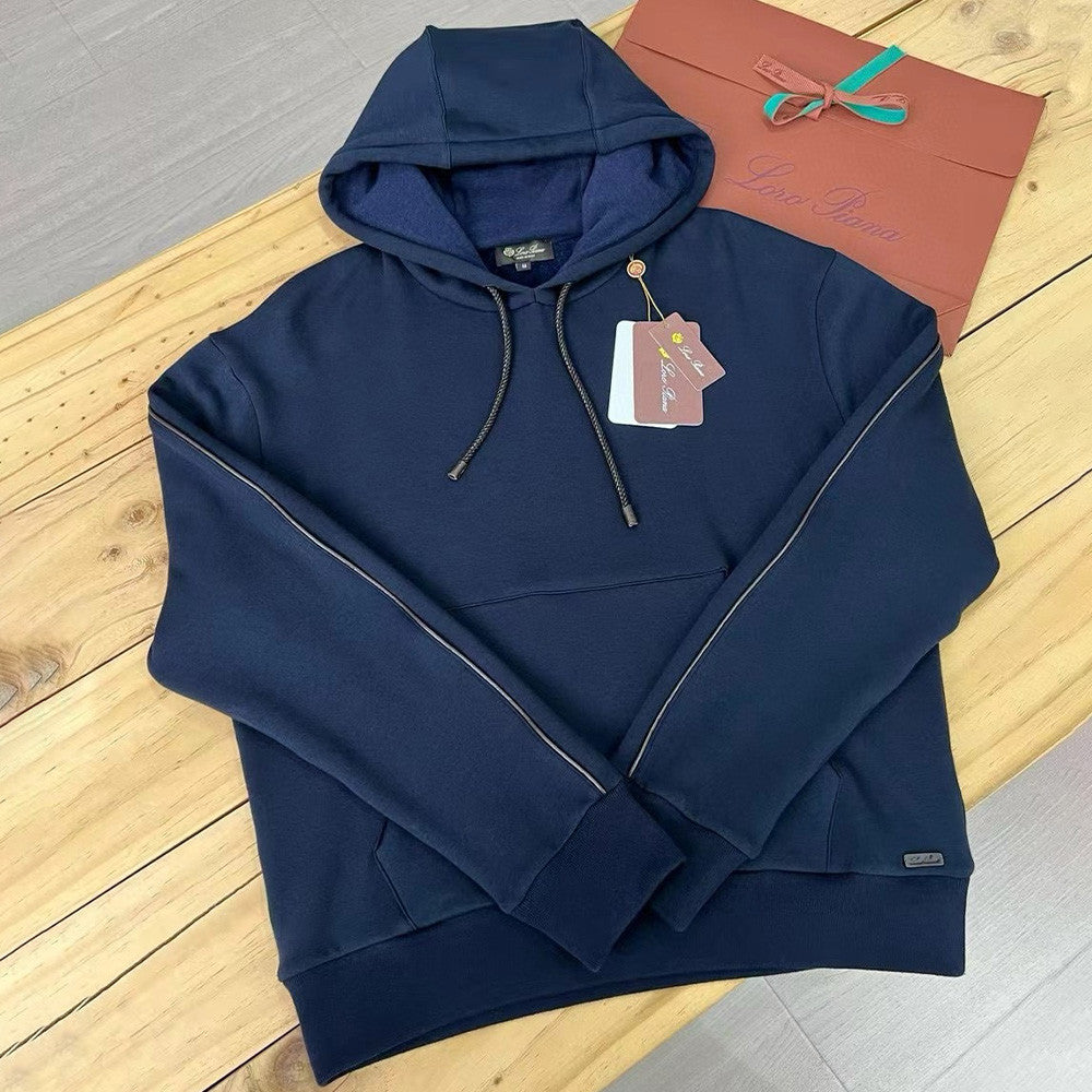 Loro Piana Men's Autumn And Winter Solid Color Loose Casual Hooded Long Sleeve Pias Sweatshirt Warm Pants Ngvp #7565
