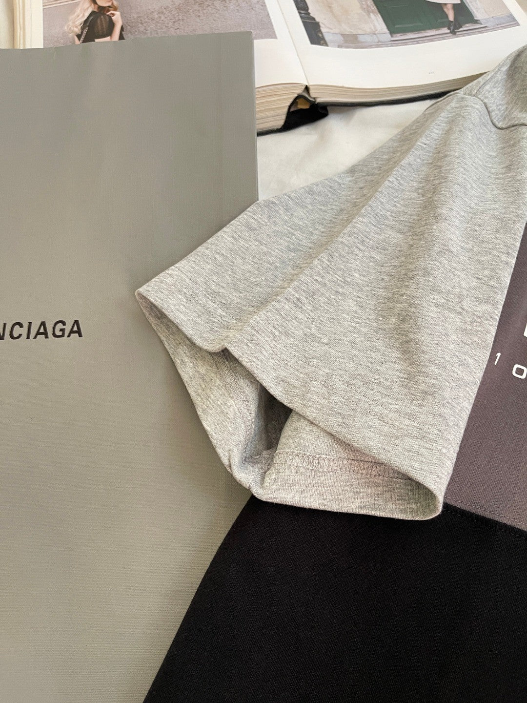Balenciaga Men's Summer Logo Letter Printed Color Collision Round Neck Short Sleeve T-Shirt #75929