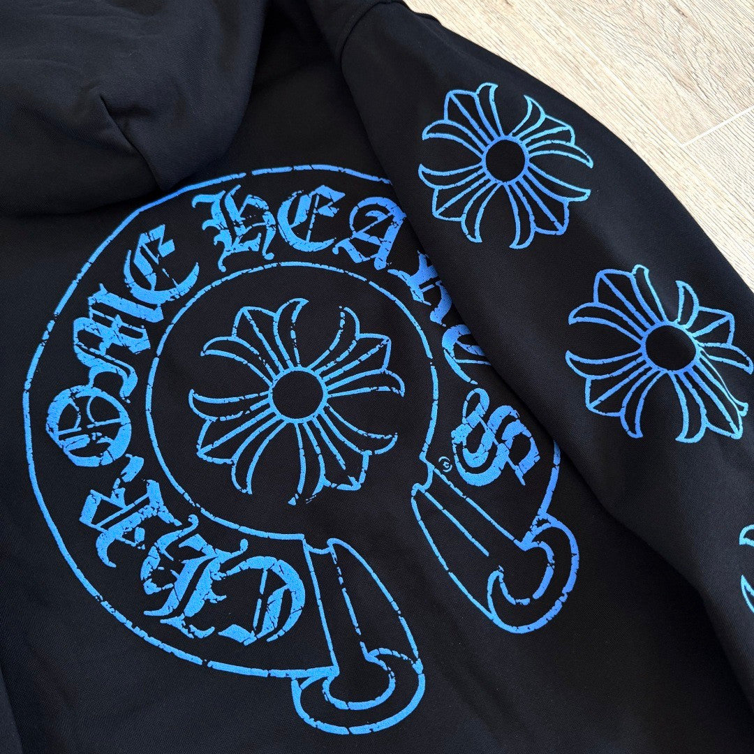 Chrome Hearts Blue Cracked Print Sweatshirt #334014