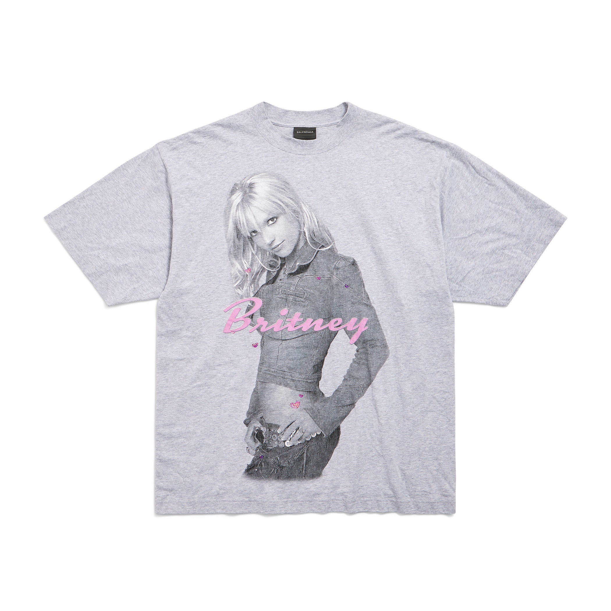 Balenciaga Music  Britney Spears Series Men's and Women's Summer Character Print Round Neck Cotton Short Sleeve T-Shirt #77896