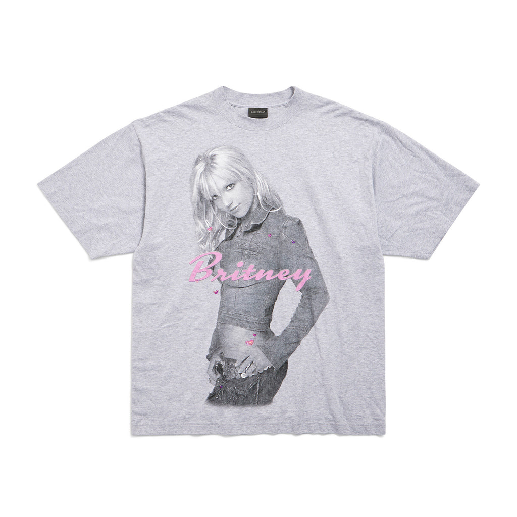 Balenciaga Music  Britney Spears Series Men's and Women's Summer Character Print Round Neck Cotton Short Sleeve T-Shirt #77896