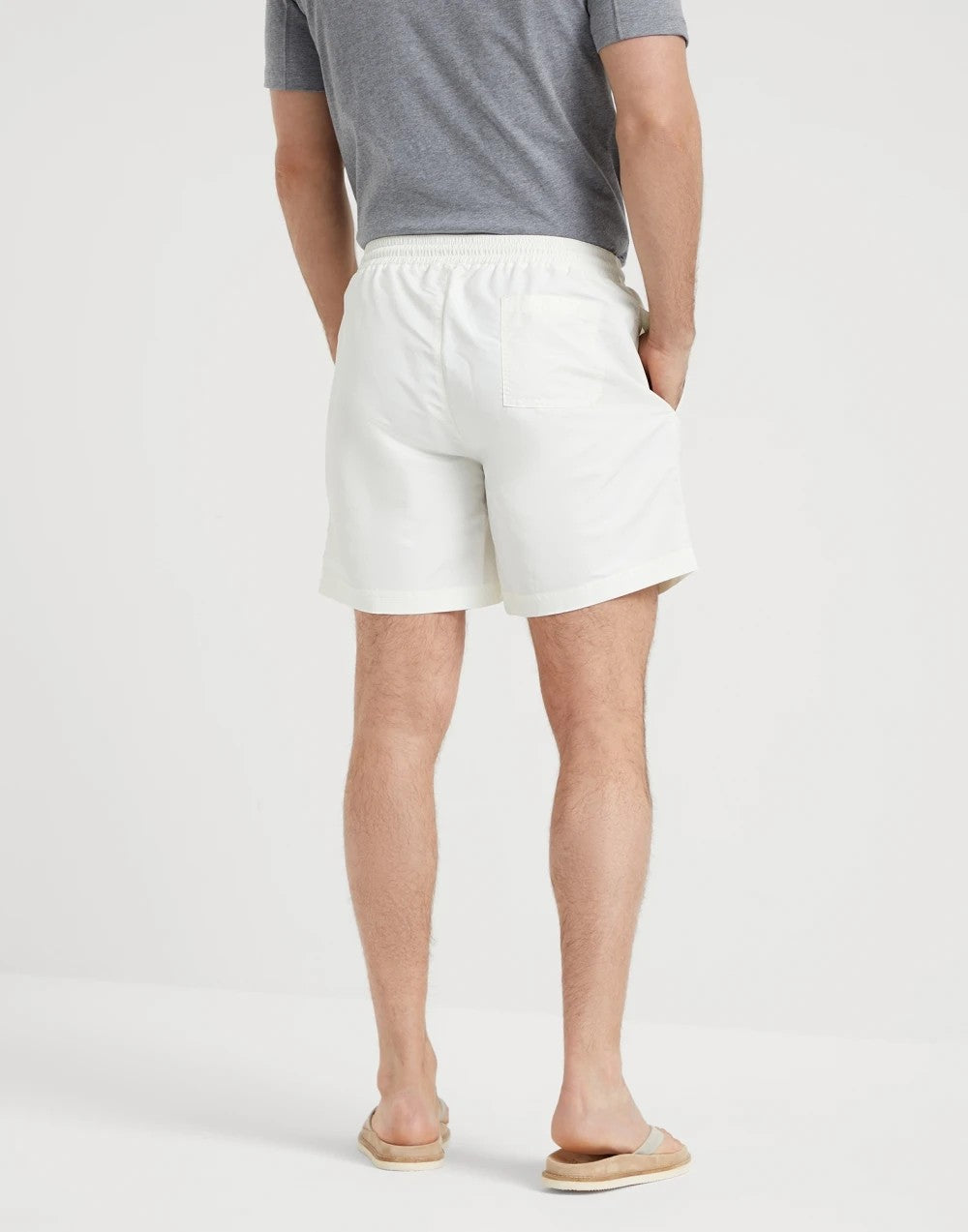 Brunello Cucinelli Men's Spring/Summer Fashion Solid Color Lace Up Casual Fit Swim Shorts Ngvp #8335