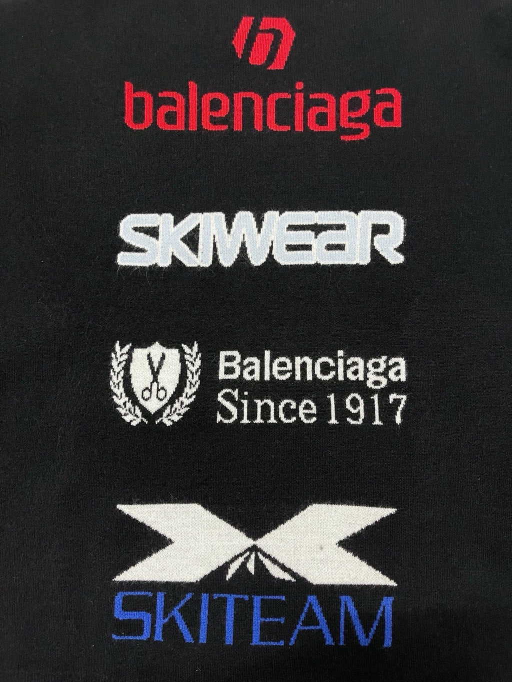 Balenciaga Men's and Women's Spring and Autumn Letter Printed High Neck Drop Shoulder Long Sleeve Sweater #74155