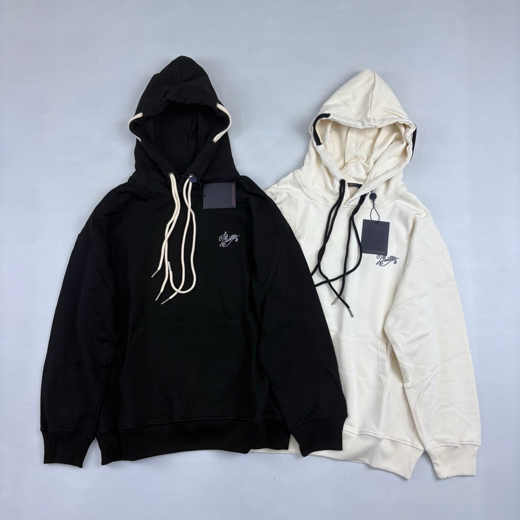 Louis Vuitton Men's And Women's Spring/Fall Fashion Casual Solid Color Cotton Knit Hoodie With Logo Embroidery Sweatshirt #78567