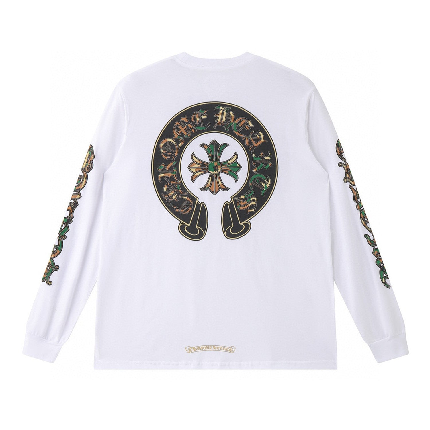 Chrome Hearts Men's Spring. Summer And Fall Logo Print Casual Round Neck White Fitted Straight Long Sleeve Short Sleeve T-Shirt #98695