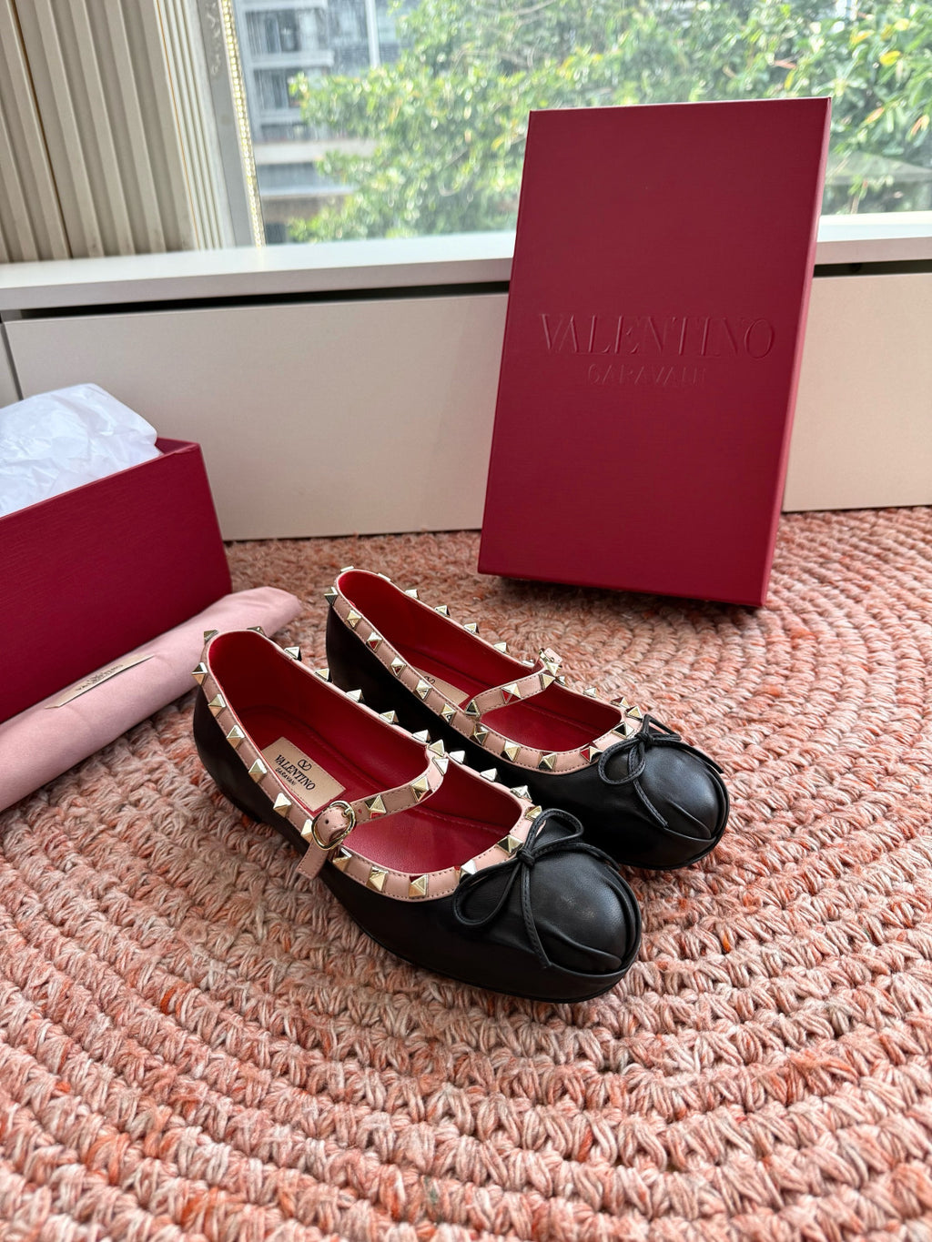 Valentino Mary-jane Rockstud Ballerina In Nappa 05mm for Woman #385077