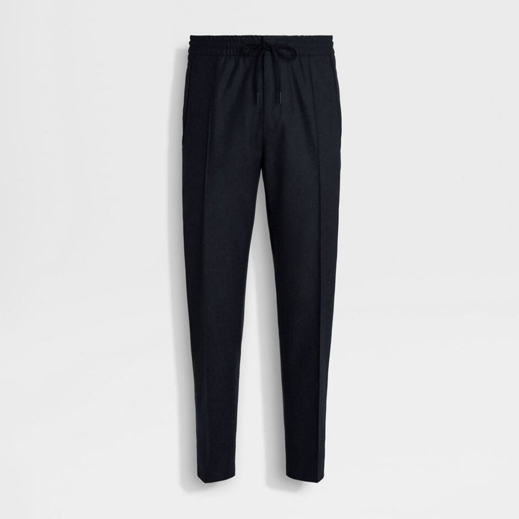 Ermenegildo Zegna Men's Fall/Winter Wool Blend Solid Color Mid-Rise Casual Straight-Leg Drawstring Sweatpants Ngvp #2517