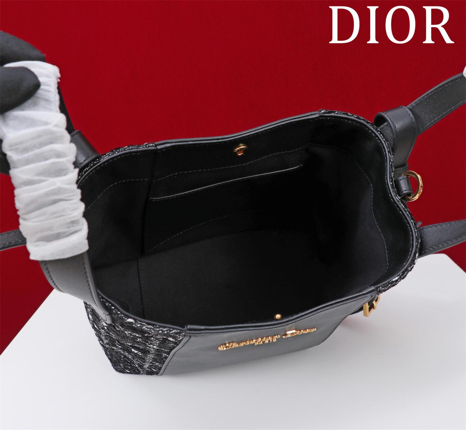 Dior Women's Solid Color Tweed & Leather Tote Shoulder Bag Bags #75973