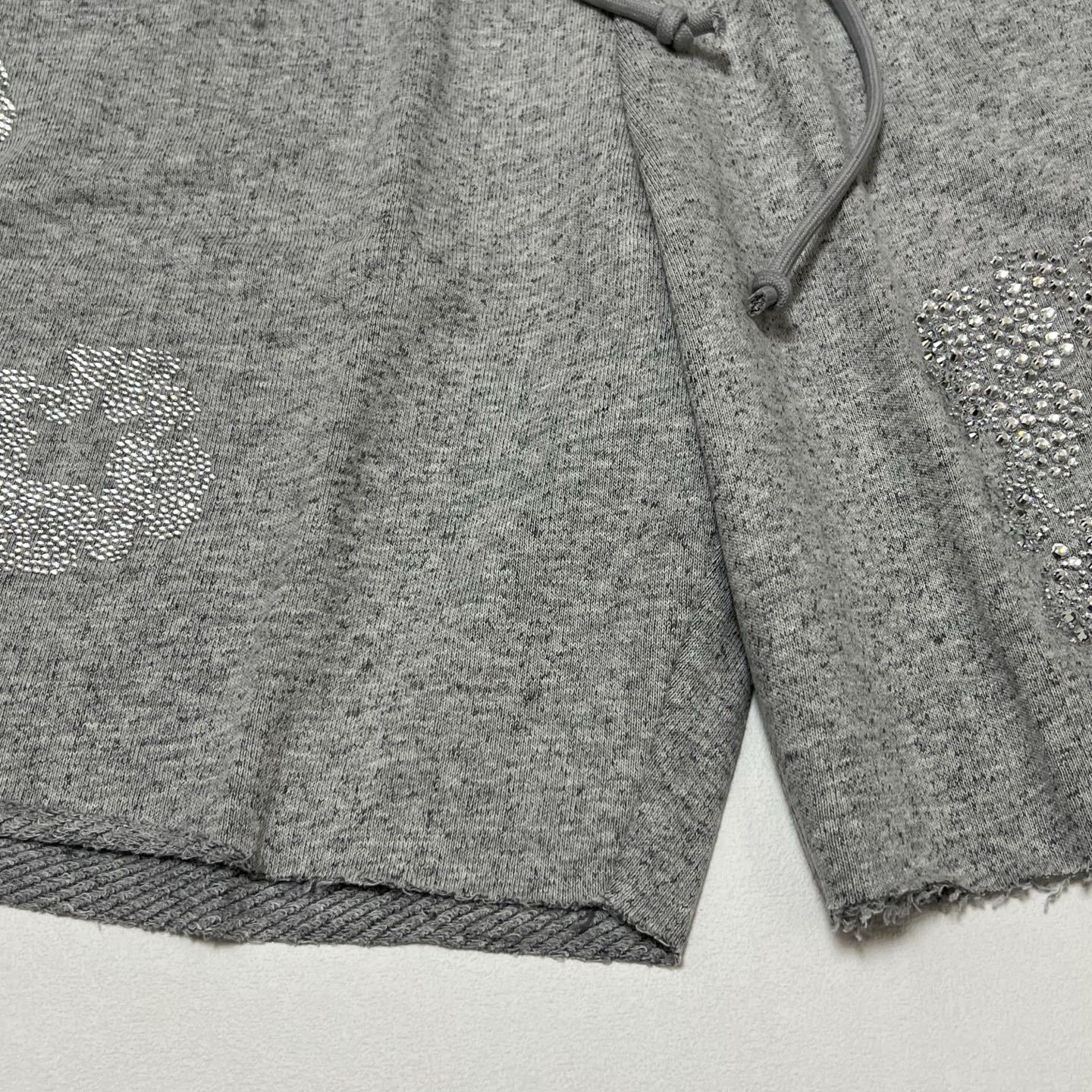 Denim Tears X Swarovski Men's Women's Summer Floral Rhinestone Solid Color Drawstring Tie Cotton Cashmere Casual Shorts Ngvp #1826