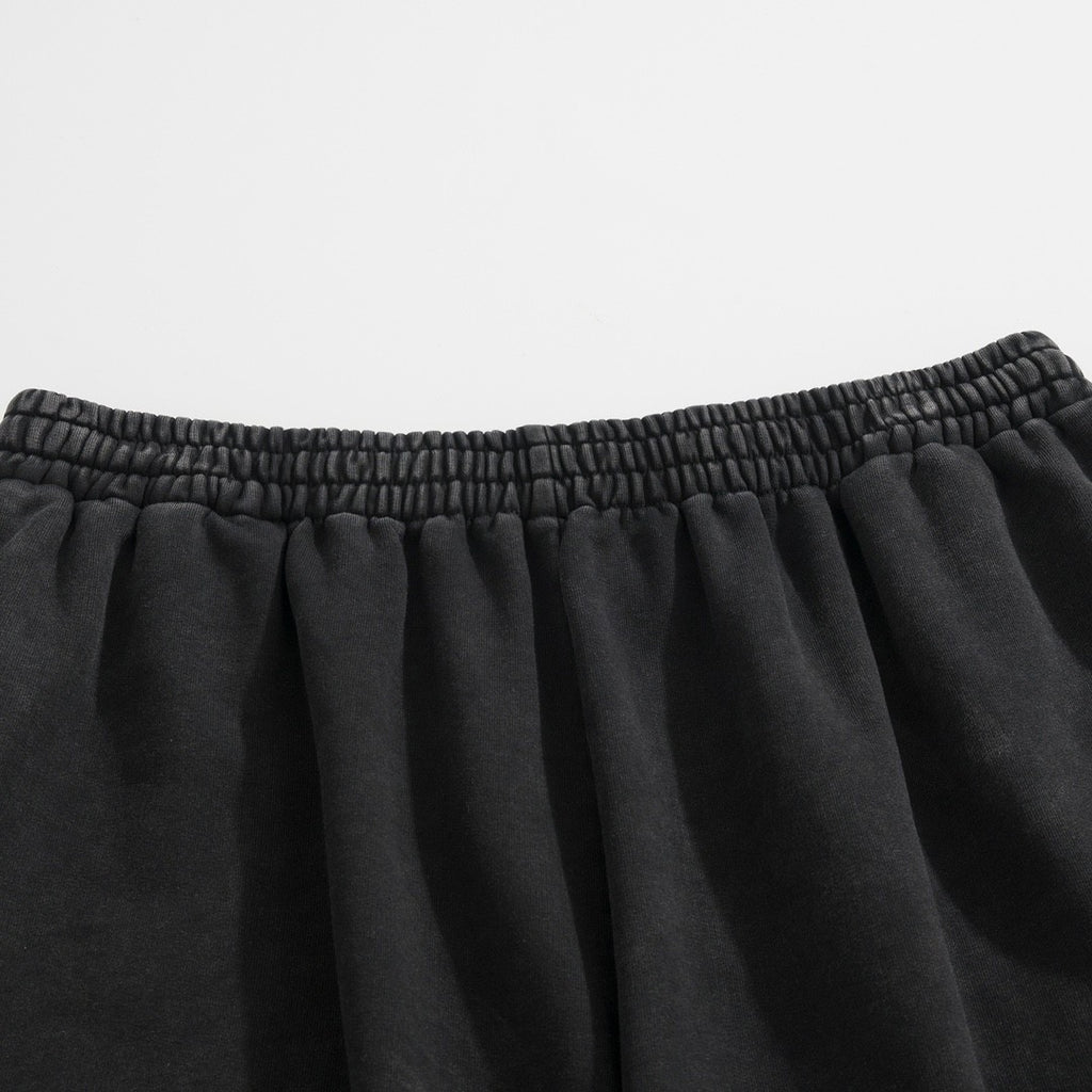 Balenciaga Men's Summer Flame Letter Black Stretch Mid Waist Cotton Shorts Pants #99535