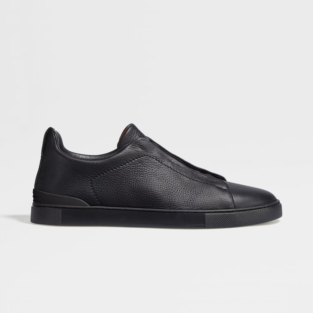 Ermenegildo Zegna Men's Solid Color Leather Fabric Simple Flat Casual Shoes #77223