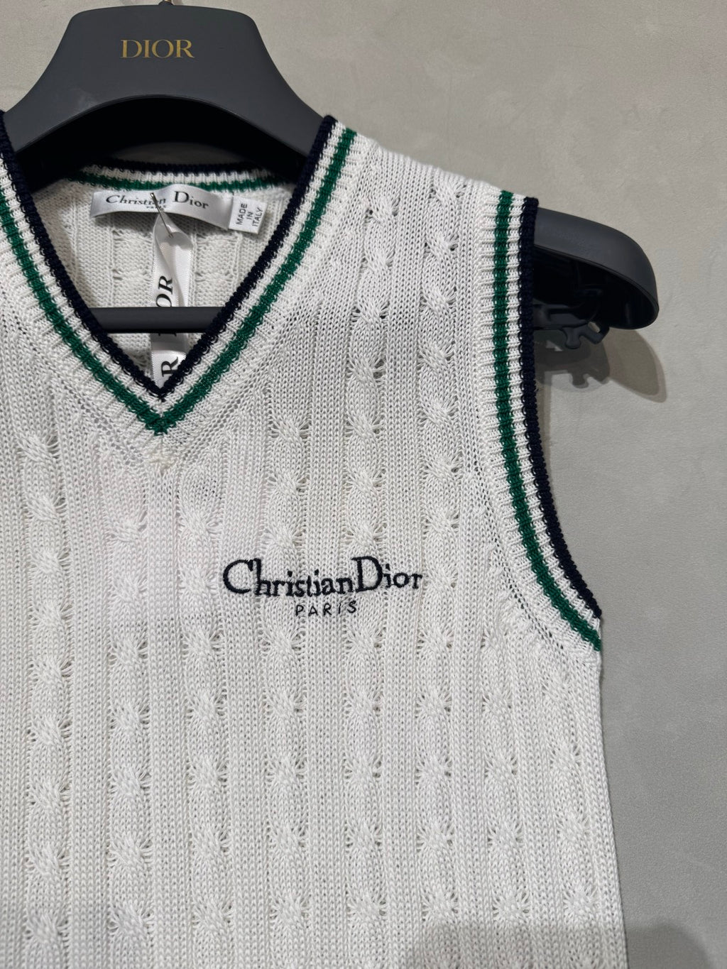 Dior Women's Fall/Winter Vibe Knit Vest Silk Blend Knit Color Blocking Fashion Retro Elegant Exquisite Top #81637