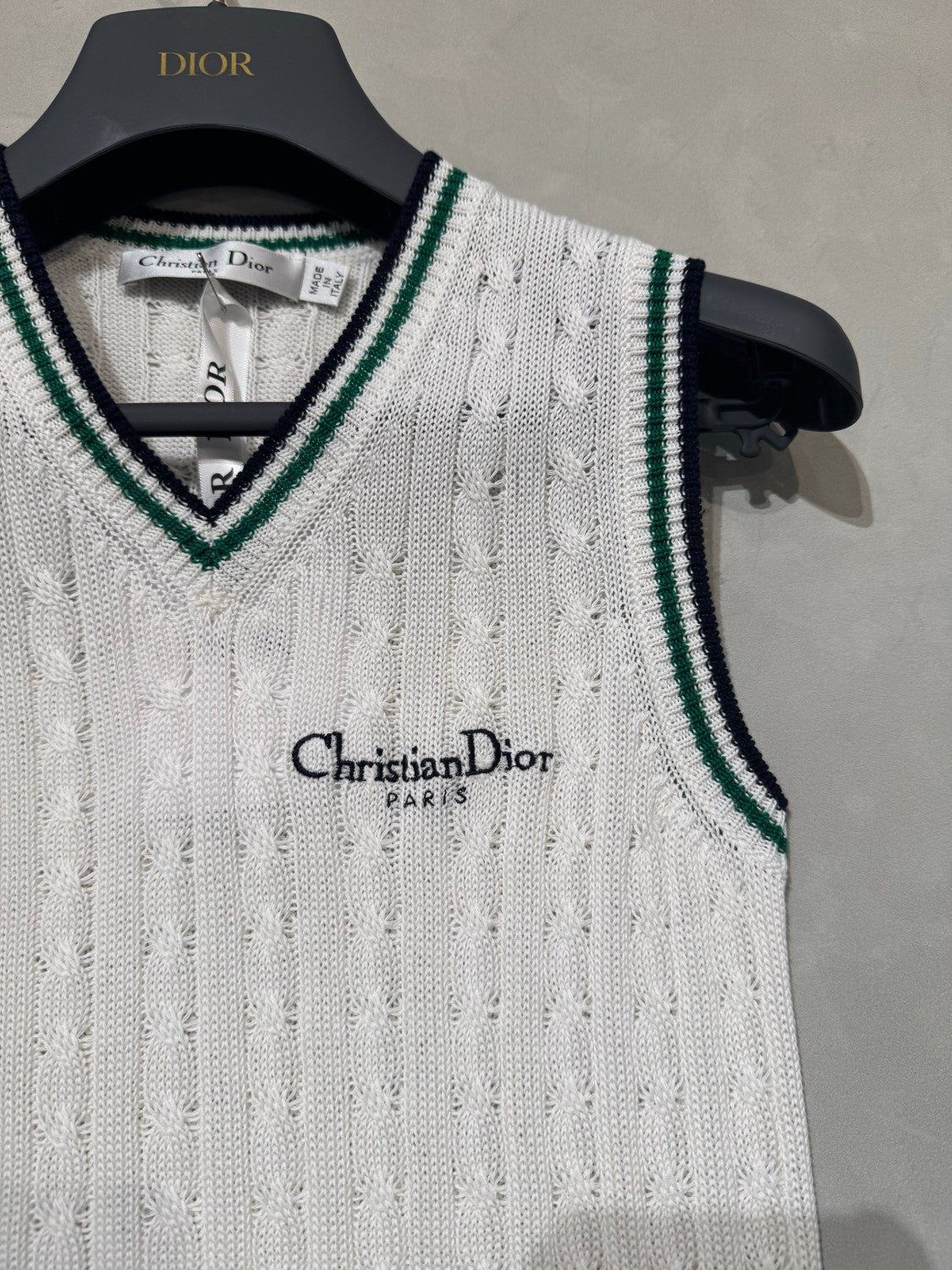 Dior Women's Fall/Winter Vibe Knit Vest Silk Blend Knit Color Blocking Fashion Retro Elegant Exquisite Top #81637