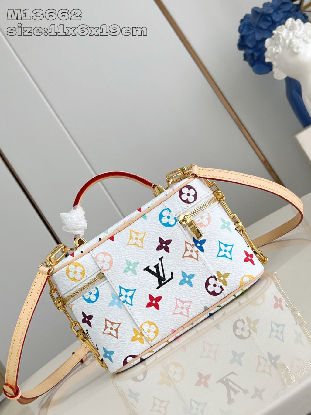 Louis Vuitton Lv X Tm Vanity Chain Pouch Women's Detachable Chain Colorful Printed Zipper Closure Coated Canvas Shoulder Crossbody Handbag Bag Bags #75242