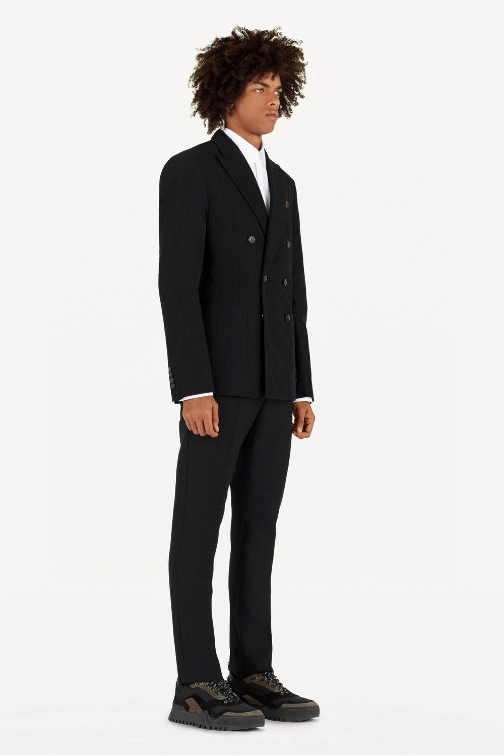 Louis Vuitton Men's Spring And Fall Solid Color Letters Dark Print Double Breasted Long Sleeved Suit Jacket Pants Suit Set #72912