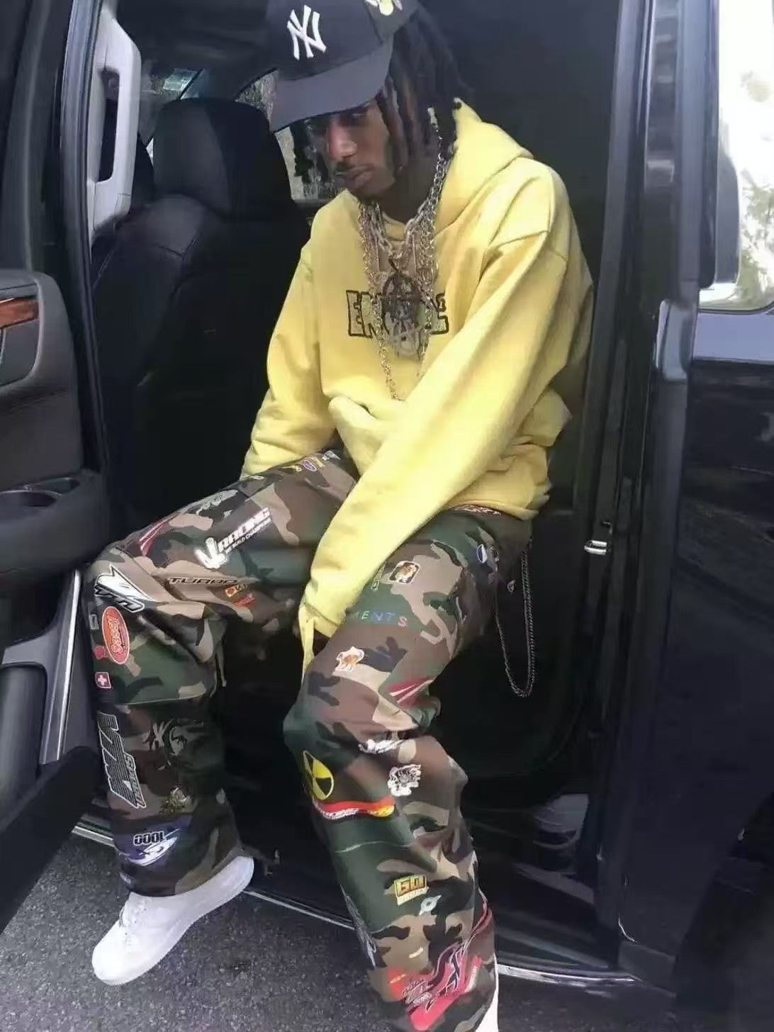 VETEMENTS Opium YVL Style Camouflage Sticker Printed Straight Overalls Playboicarti Same Style #332197
