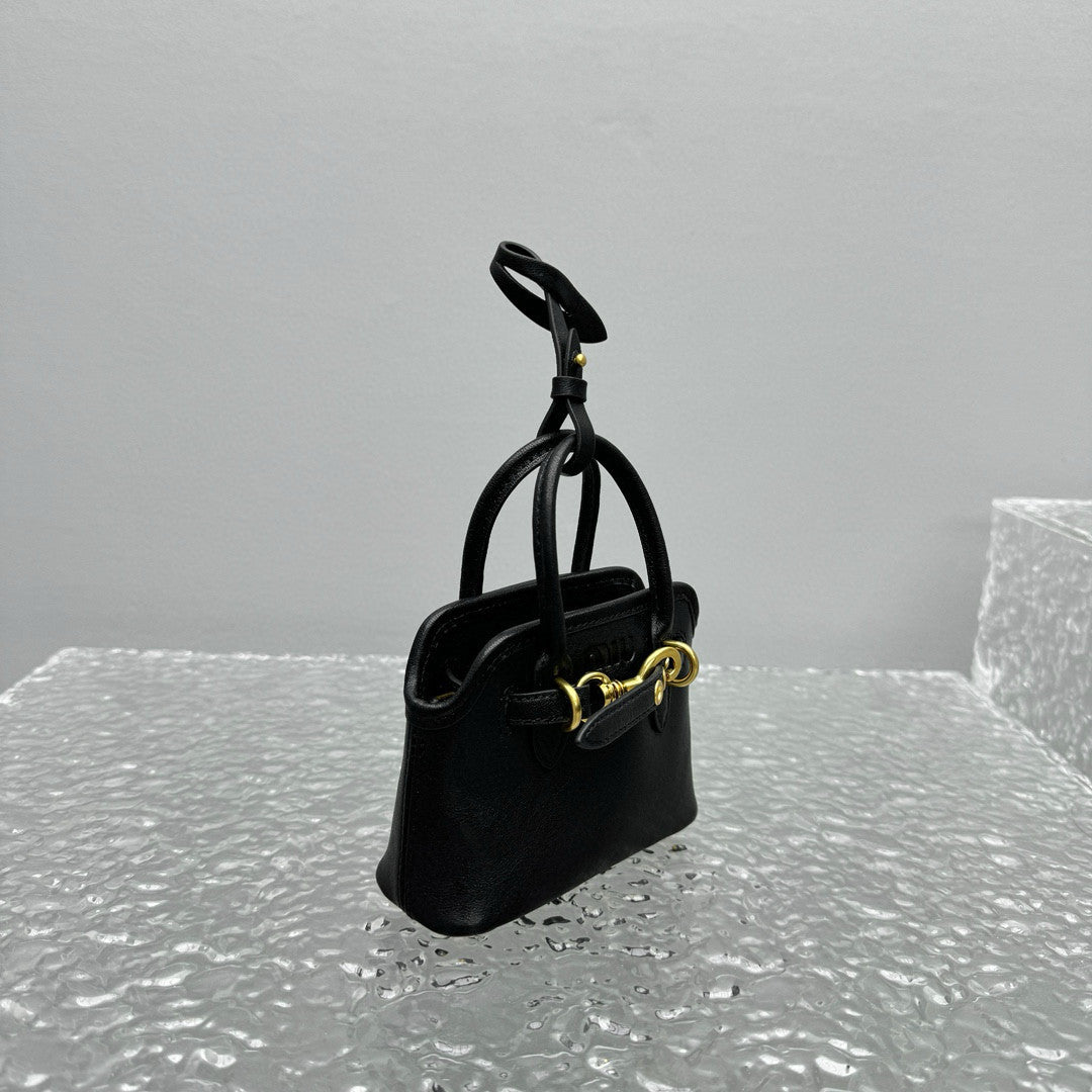 MiuMiu Women's Mini Aventure Leather Bag Jewelry Embossed Logo Zipper Closure Casual Tote Bag Bags #71932