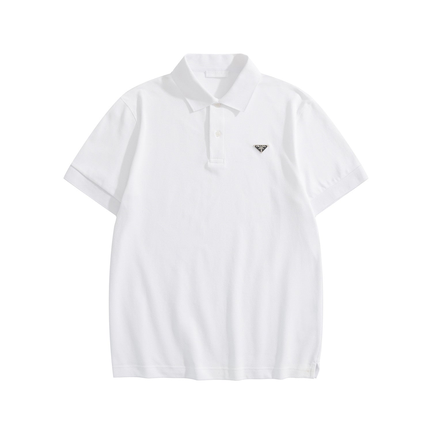 Prada Men's Summer Solid Color Metal Logo Cotton Polo Shirt Short Sleeve T-Shirt #77798