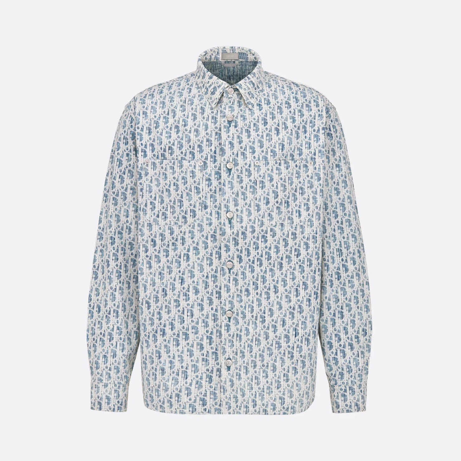 Dior Men's Spring/Autumn Alphabet Print Single-Breasted Long-Sleeved Denim Shirt #77785