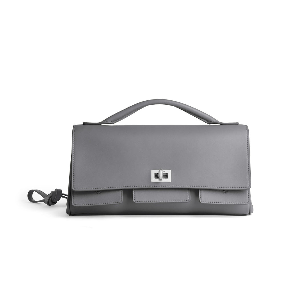 Balenciaga Women's Bel Air Small Clutch Bag Logo Printed Solid Color Leather Tote Bag Bags 8349432ABAV6036 Ngvp #1244