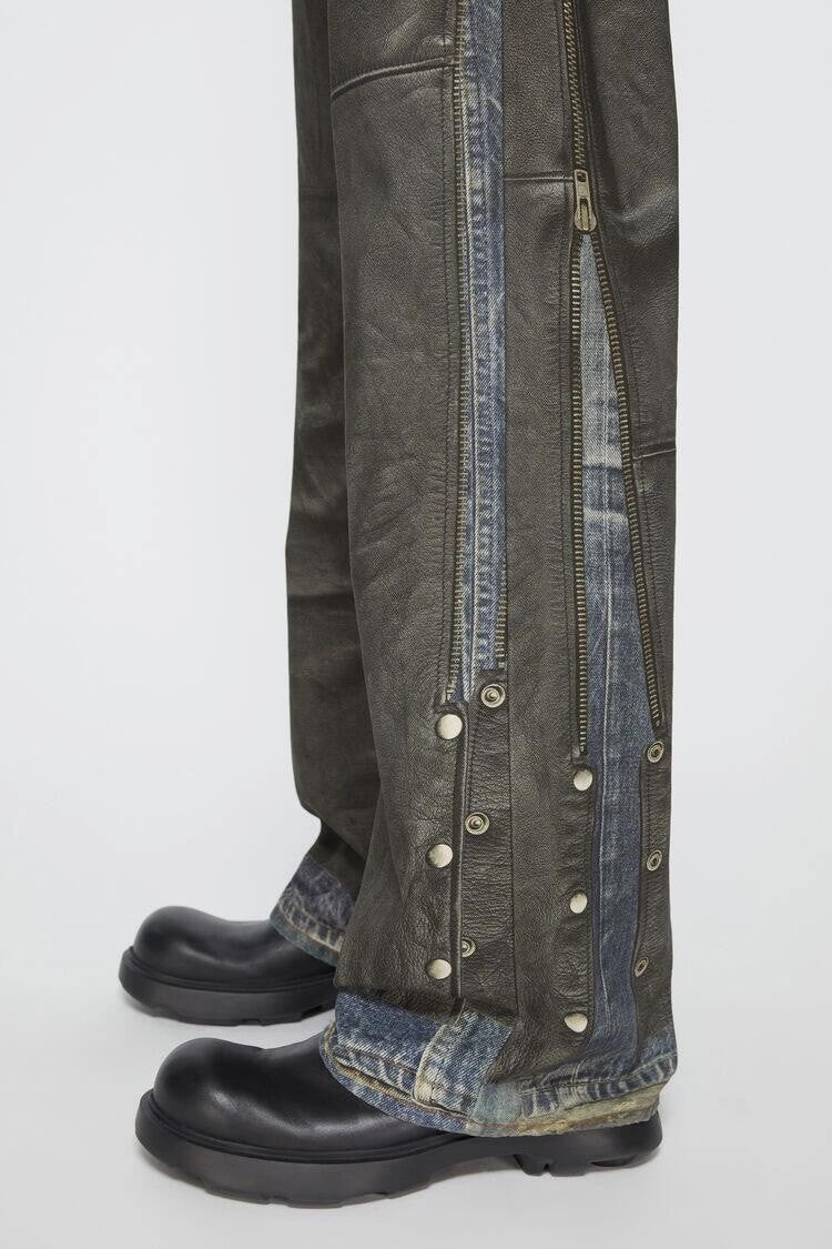 Acne Studios Men's Women's Four Seasons Fashion Solid Color Button Printed Loose Denim Wide Leg Pants Ngvp #8516