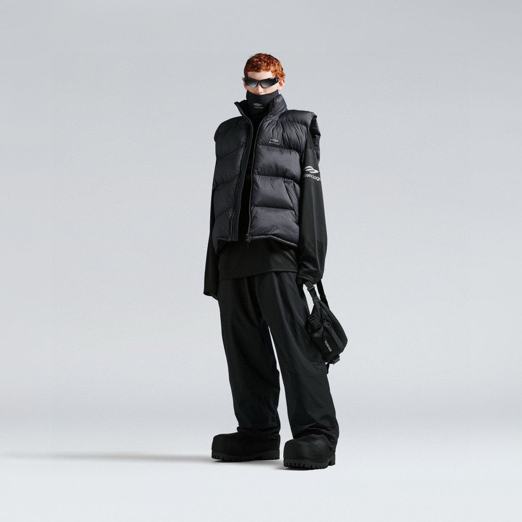 Balenciaga Men's Logo Zipper Closure Recycled Nylon Chest Bag Casual Solid Color Single-Shoulder Crossbody Waist Bag Bags 7708812AAUU1000 #81557