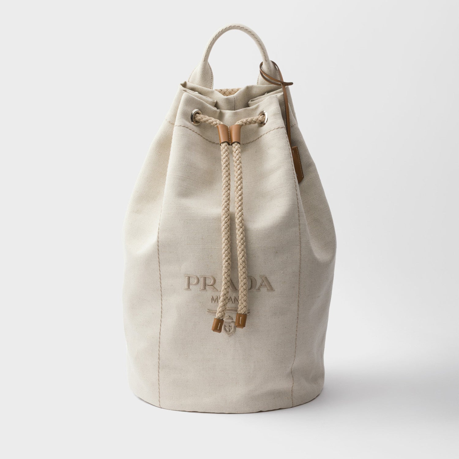 Prada Linen-blend Canvas Drawstring Travel Bag For Men Autumn/winter Fashion Trend Large Capacity Stylish Backpack Bags  2VY011_2CYA_F0216_V_OOO #81994A