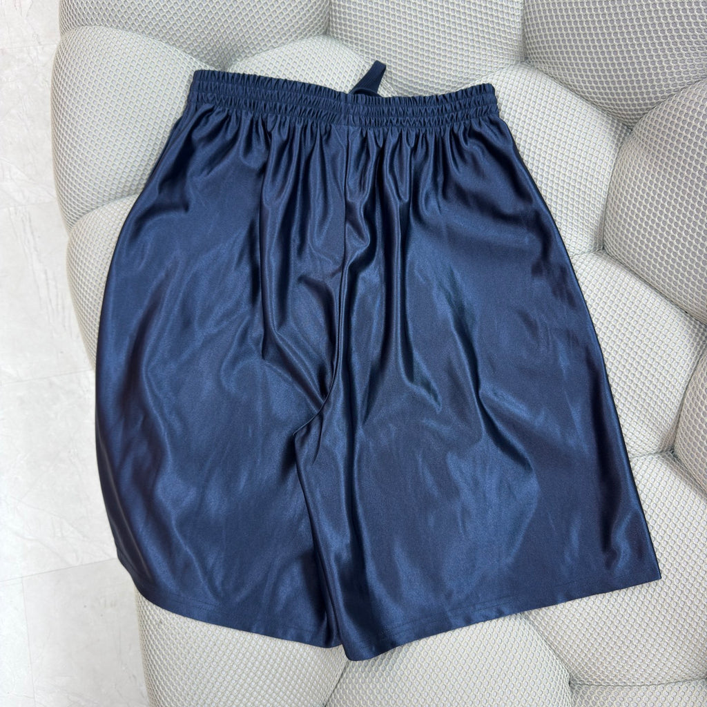 Balenciaga Men's Letter Printed Elastic Waist High Street Summer Straight Casual Solid Color Shorts #77275