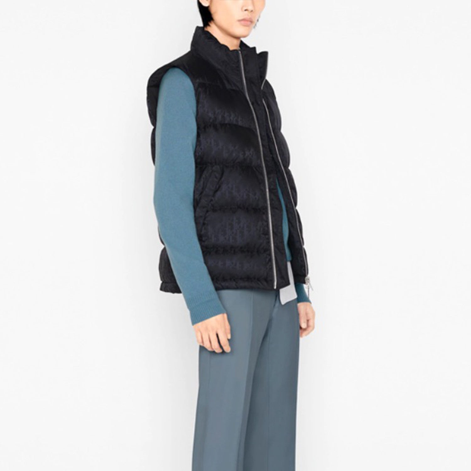 Dior Oblique Sleeveless Down Jacket Zip Puffer Vest Men's Autumn And Winter Fashion Trend Sleeveless Warm Jacket #96497