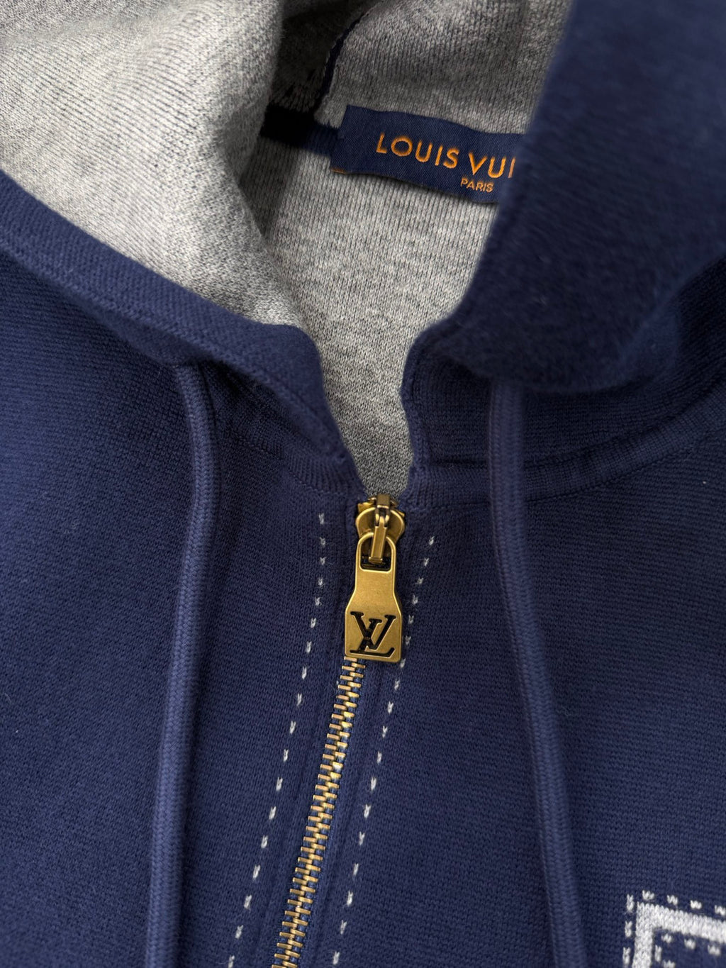 Louis Vuitton Graphic Intarsia Zipped Cotton Hoodie #334469