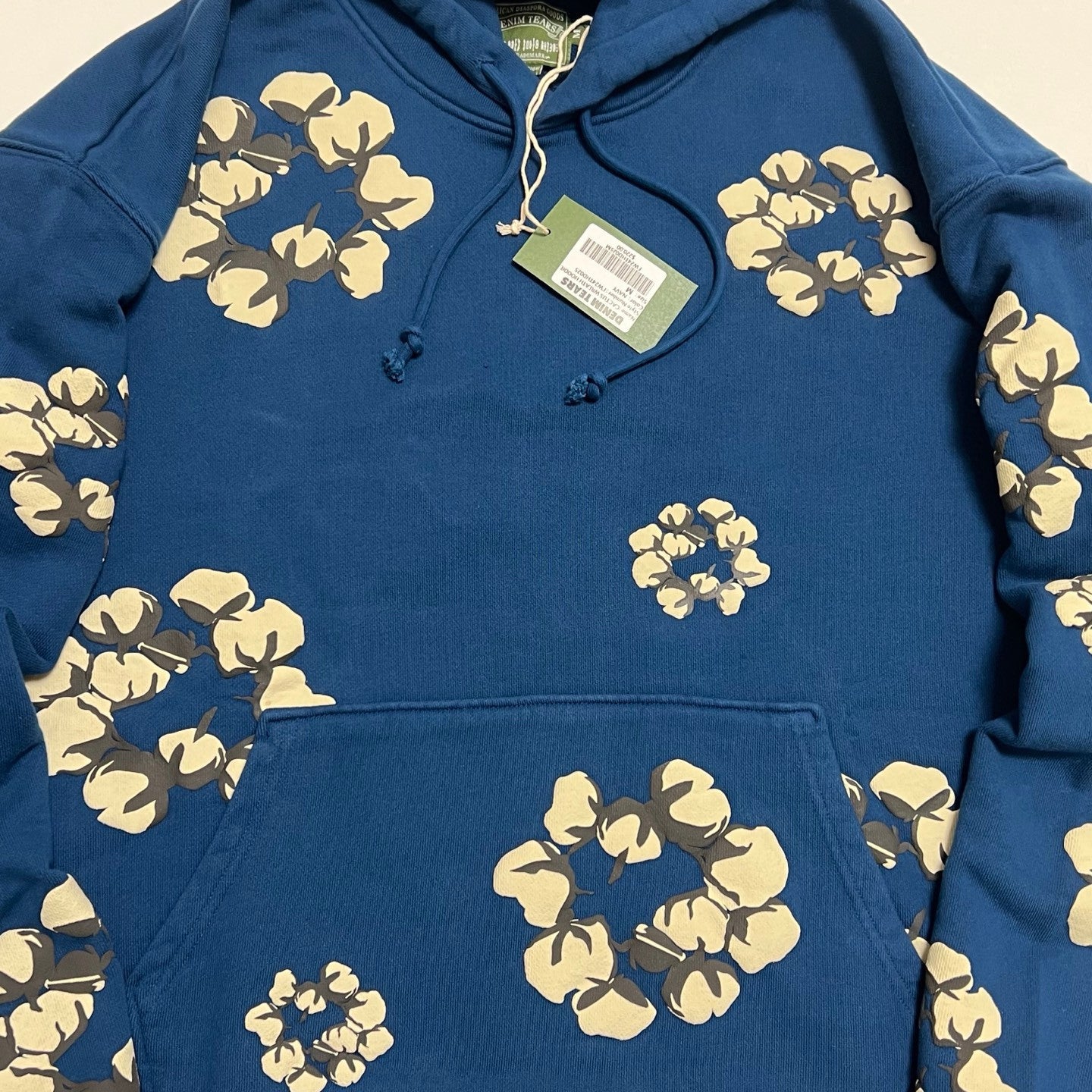 Denim Tears Cactus Tears Wreath Floral Print Hooded Sweatshirt Casual Tie Drawstring With Loose Sweatpants #71879