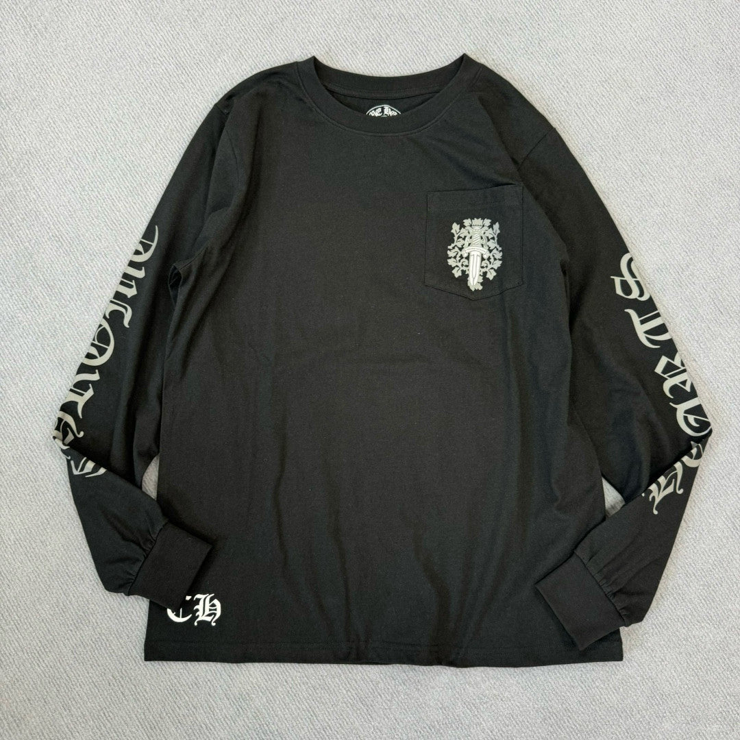 Chrome Hearts Men's Women's Summer Chao Printed Embroidered Letters Long-Sleeved T-Shirt Men And Women Loose Cotton Bottoming Shirt Tops #76433