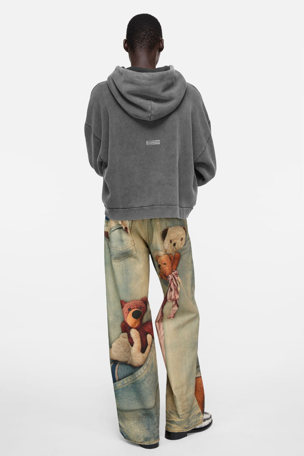 Acne Studios Hooded Sweater logo patch Faded Black #336605
