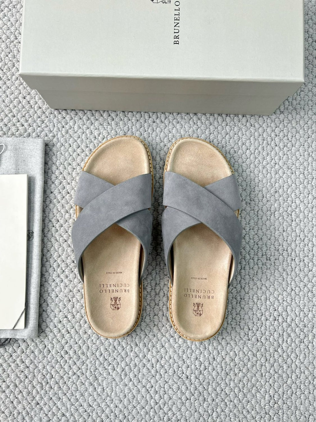 Brunello Cucinelli Men's Summer Solid Color Suede Leather Sandals Slippers Shoes #77385