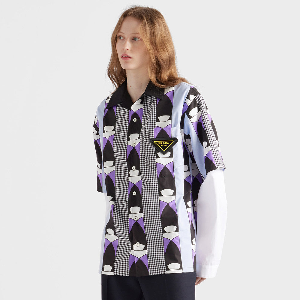PRADA Black steel Timecapsule Printed Cotton Shirt #377112