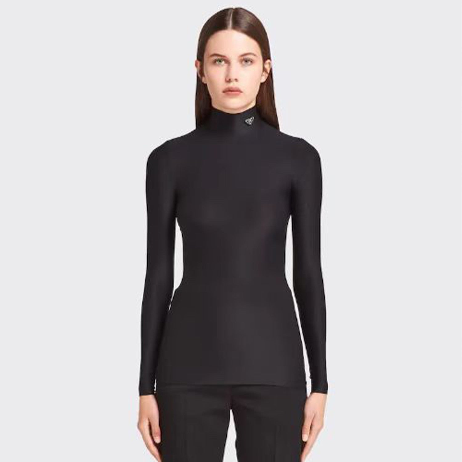 Prada Men's Women's Plain Knit Stand Collar Sweater Solid Colour Logo Fashion Casual Long Sleeve Pullover Sweater Top  #71854