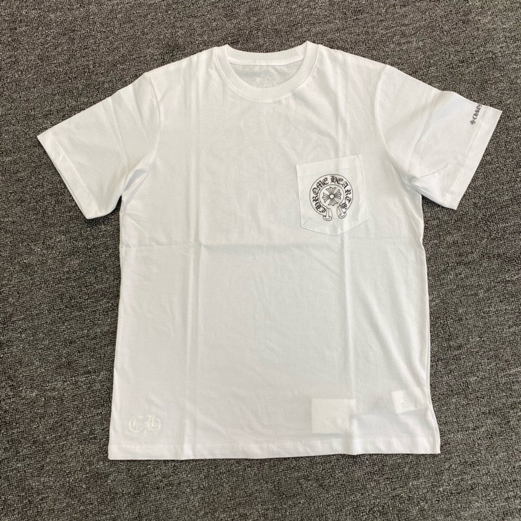 Chrome Hearts Men's Summer Solid Color Sanskrit Print Round Neck Cotton Short Sleeve T-Shirt #77168