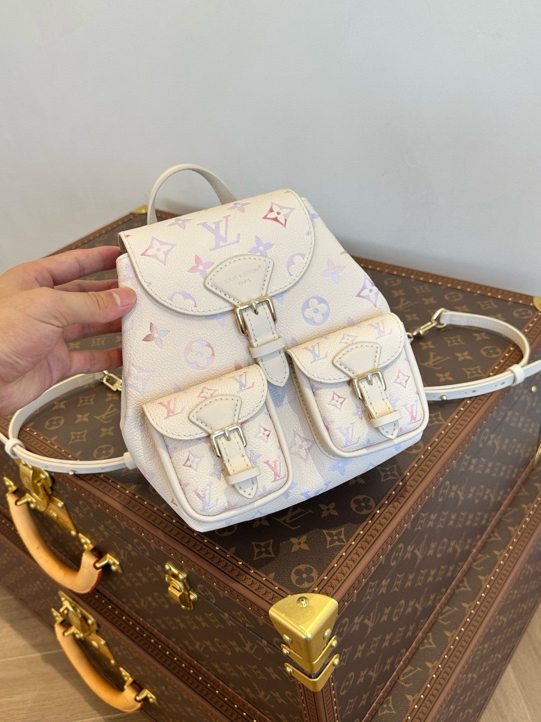 Louis Vuitton Dream Series Backpack Bag Black With Gradient Watercolour And Embossed Monogram Pattern Mini Backpack  Bags #82965A