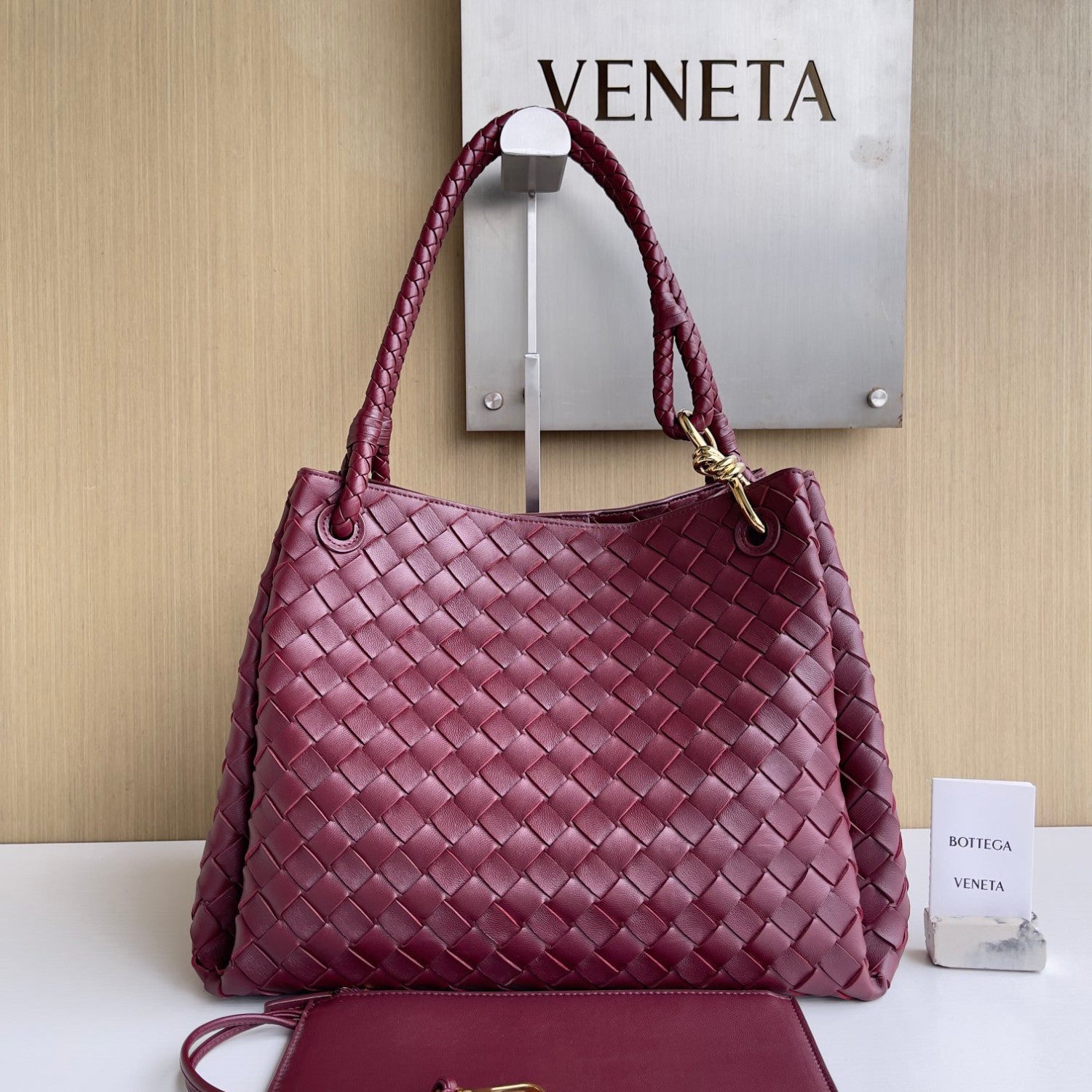 Bottega Veneta Large Parachute Women's Solid Color Lambskin Woven Tote Bag Bags #76484