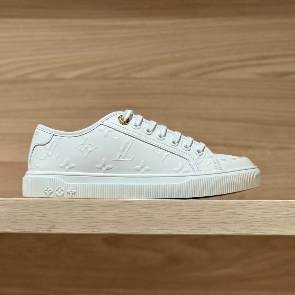 Louis Vuitton LV Lagoon Men's And Women's Solid Color Letter Print Lace-up Low-top Denim Leather Sneakers Shoes #77732